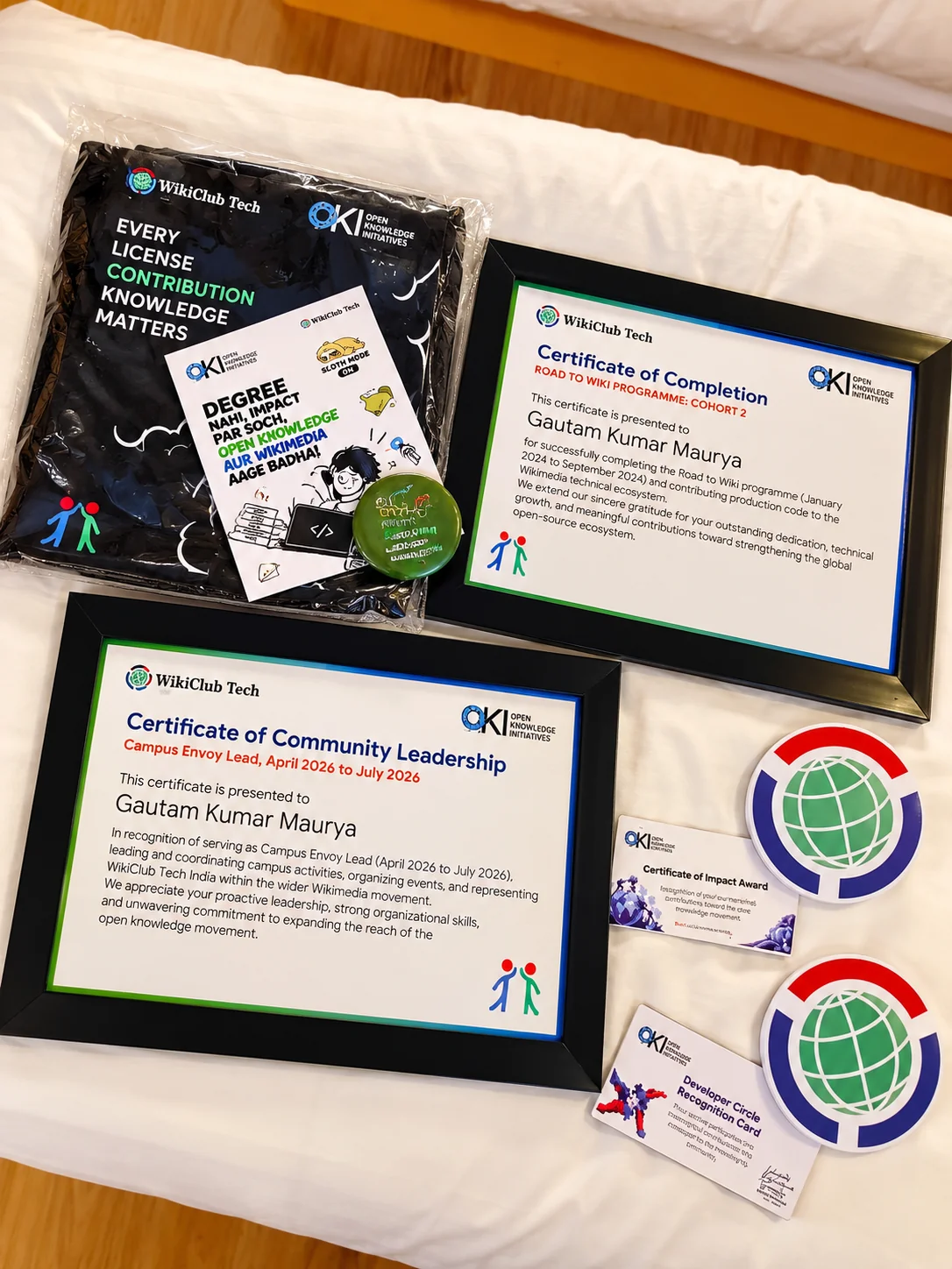 WikiClub Tech Awards, Certificates and Official Swag Kit